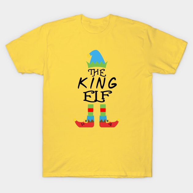 The King Elf Matching Family Group Christmas Party SANTA T-Shirt by CareTees